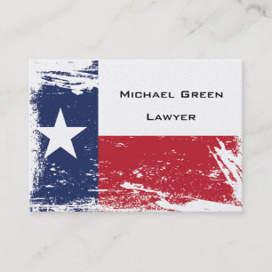 Tarjeta De Visita Bandera de Tejas del Grunge