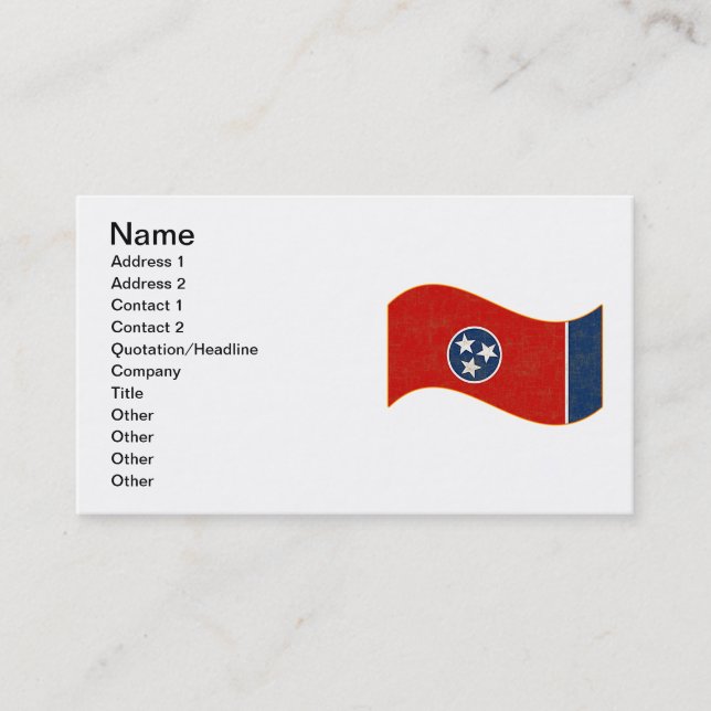 TARJETA DE VISITA BANDERA DE TENNESSEE (Anverso)