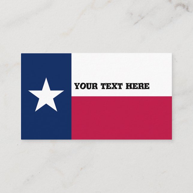 Tarjeta De Visita Bandera de Texas (Reverso)