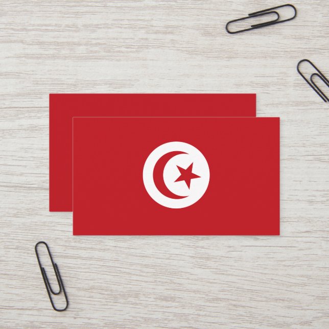 Tarjeta De Visita Bandera de Túnez (Anverso/Reverso In Situ)
