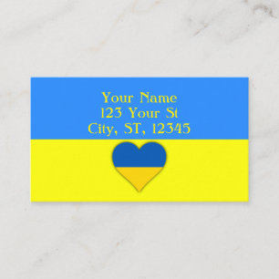 Tarjeta De Visita Bandera de Ucrania azul Thunder_Cove 