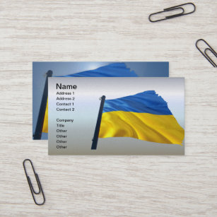 Tarjeta De Visita Bandera de Ucrania - Guerra, política, sufrimiento