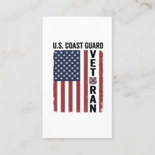 Tarjeta De Visita Bandera de veterano de la Guardia Costera Diseño v