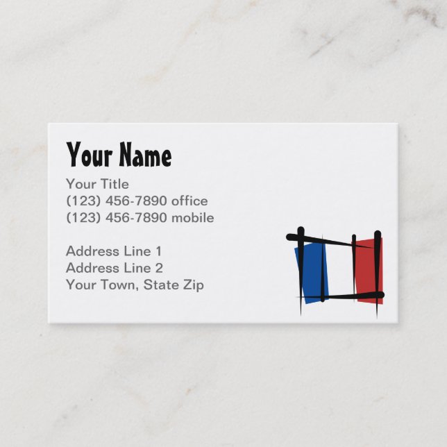 Tarjeta De Visita Bandera del cepillo de Francia (Anverso)