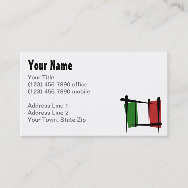 Tarjeta De Visita Bandera del cepillo de Italia (Anverso)