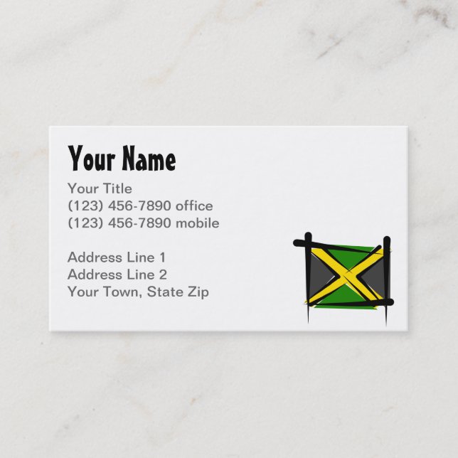 Tarjeta De Visita Bandera del cepillo de Jamaica (Anverso)