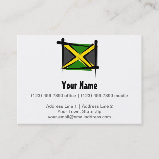 Tarjeta De Visita Bandera del cepillo de Jamaica (Anverso)