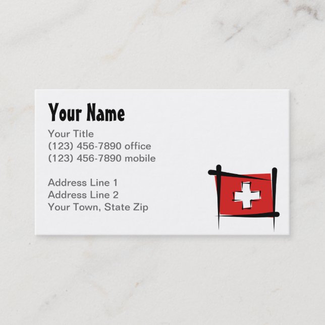 Tarjeta De Visita Bandera del cepillo de Suiza (Anverso)