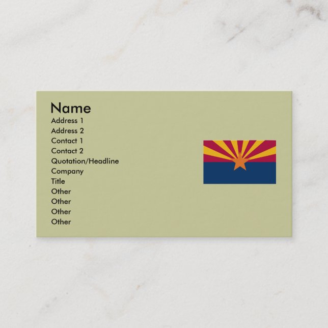 Tarjeta De Visita Bandera del estado de Arizona (Anverso)