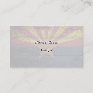 Tarjeta De Visita Bandera del estado de Arizona en grano de madera