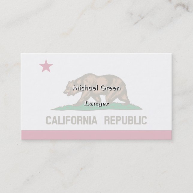 Tarjeta De Visita Bandera del estado de California (Anverso)