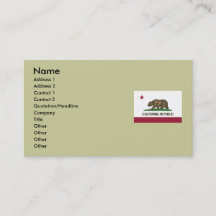 Tarjeta De Visita Bandera del estado de California