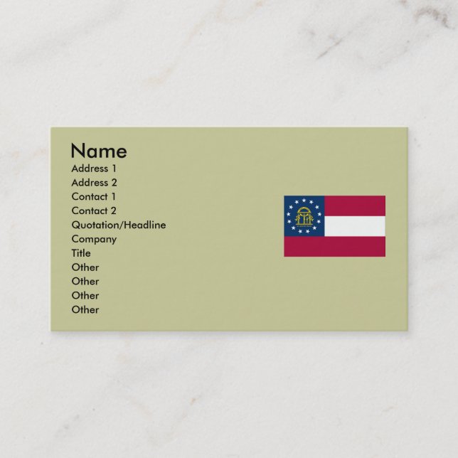 Tarjeta De Visita Bandera del estado de Georgia (Anverso)
