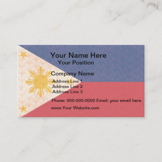 Tarjeta De Visita Bandera del filipino del modelo del vintage