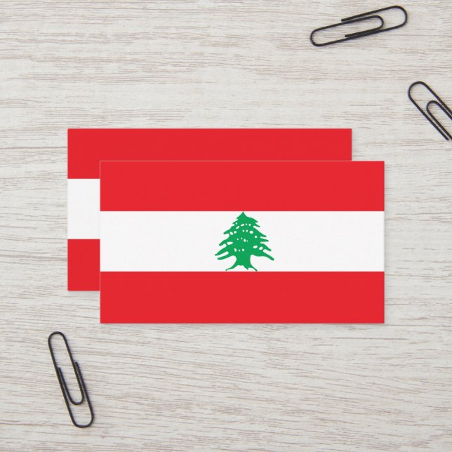 Tarjeta De Visita Bandera del Líbano (Anverso/Reverso In Situ)