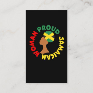 Tarjeta De Visita Bandera del país de Jamaica provoca a una mujer j