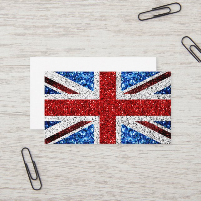 Tarjeta De Visita Bandera del Reino Unido azul rojo brillante purpur (Anverso/Reverso In Situ)