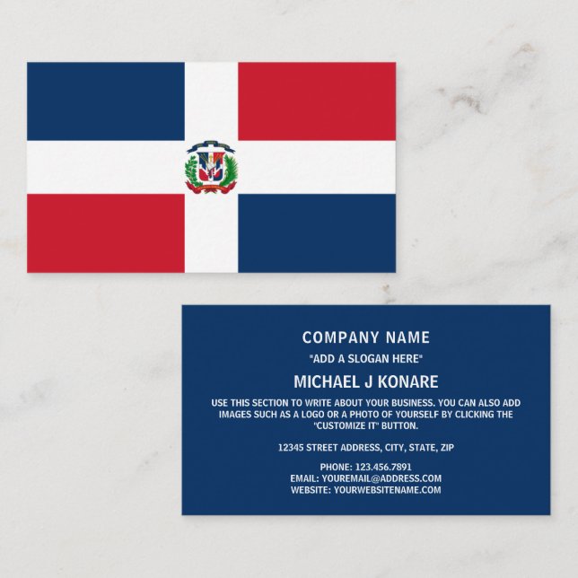 Tarjeta De Visita Bandera dominicana, Bandera de República Dominican (Anverso / Reverso)