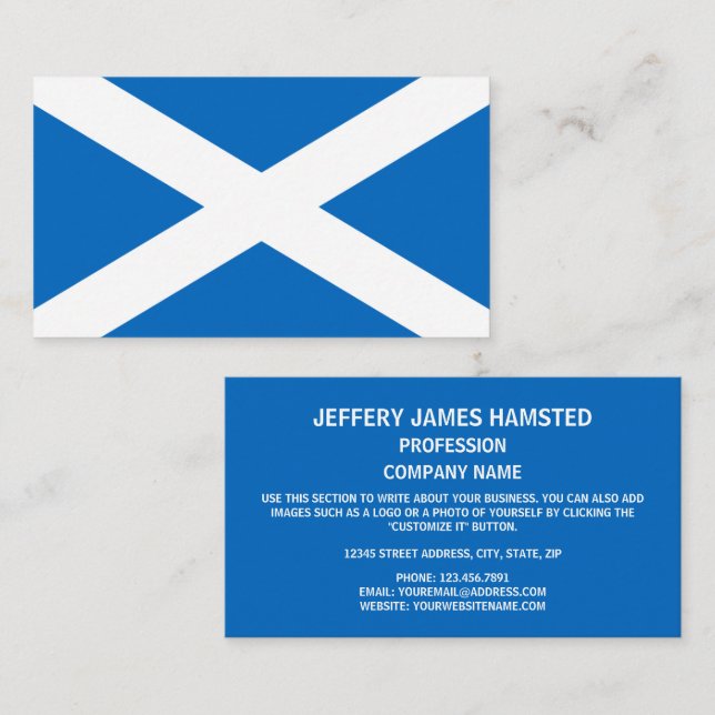 Tarjeta De Visita Bandera escocesa, bandera de Escocia (Anverso / Reverso)