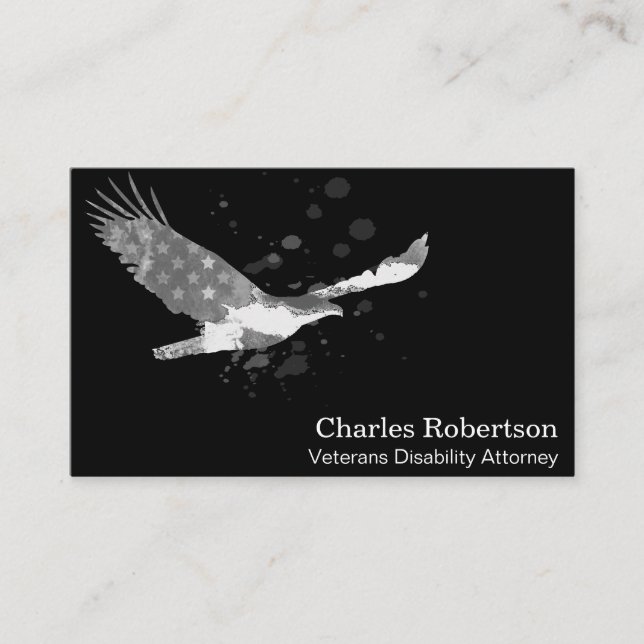 Tarjeta De Visita *~* Bandera Estados Unidos Águila gris gris gris s (Anverso)