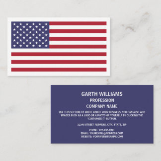 Tarjeta De Visita Bandera estadounidense, bandera de los Estados Uni