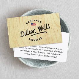 Tarjeta De Visita Bandera estadounidense de carpintero de construcci