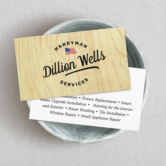 Tarjeta De Visita Bandera estadounidense de carpintero de construcci (Subido por el creador)