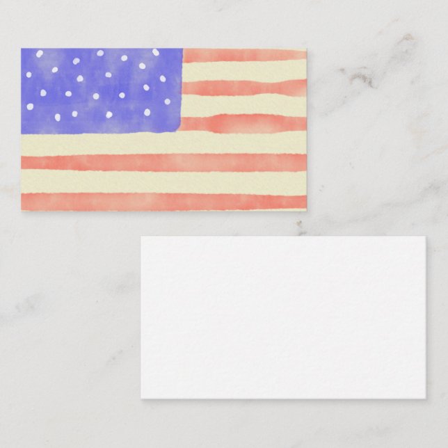 Tarjeta De Visita Bandera estadounidense de color acuático (Anverso / Reverso)
