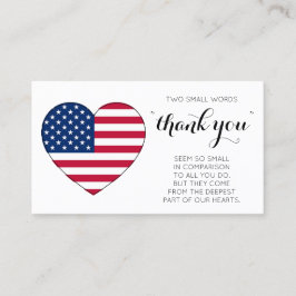 Tarjeta De Visita Bandera estadounidense de corazón patriótico milit