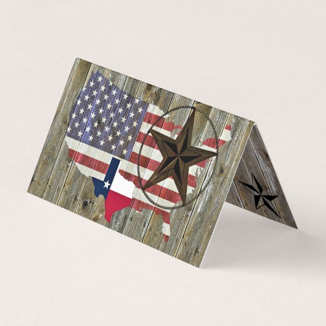 Tarjeta De Visita Bandera estadounidense de estrella solitaria de Te (Anverso)