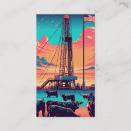 Tarjeta De Visita Bandera Estadounidense De La Industria Del Petróle