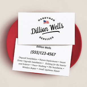 Tarjeta De Visita Bandera estadounidense del carpintero de Handyman