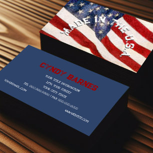Tarjeta De Visita Bandera estadounidense hecha en Estados Unidos