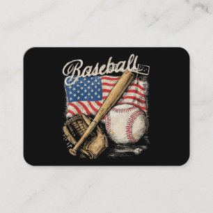 Tarjeta De Visita Bandera Estadounidense Jugador De Béisbol Fan Catc