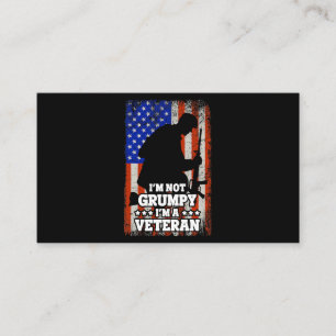 Tarjeta De Visita Bandera estadounidense no soy gruñón im a Veteran 
