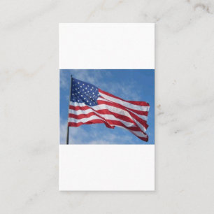 Tarjeta De Visita Bandera estadounidense ondeando contra un cielo az