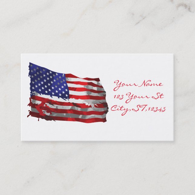 Tarjeta De Visita Bandera estadounidense vintage Thunder_Cove (Anverso)
