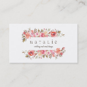 Tarjeta De Visita Bandera floral de la acuarela rústica
