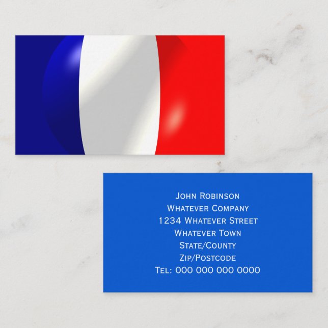 Tarjeta De Visita Bandera Francesa (Anverso / Reverso)