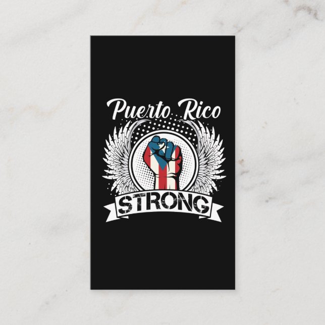 Tarjeta De Visita Bandera fuerte de Puerto Rico Orgullosa de ciudada (Anverso)