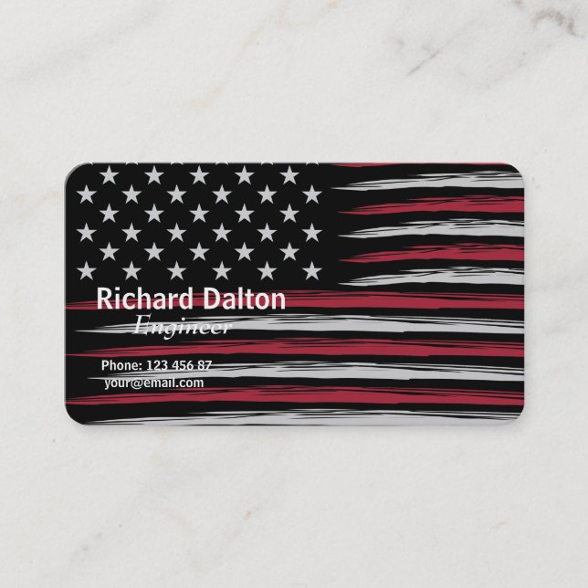 Tarjeta De Visita Bandera Grunge de Estados Unidos (Anverso)