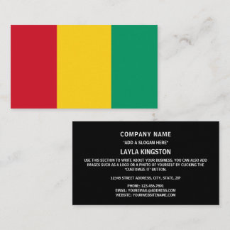 Tarjeta De Visita Bandera guineana, Bandera de Guinea