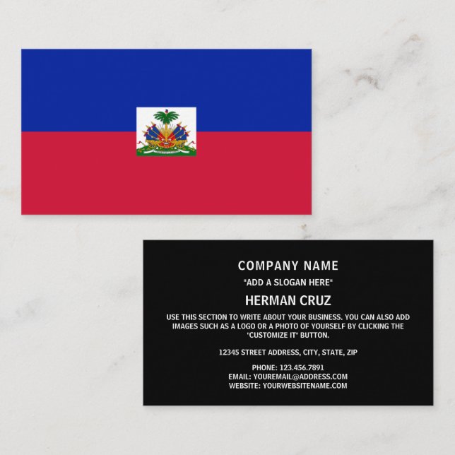 Tarjeta De Visita Bandera haitiana, bandera de Haití (Anverso / Reverso)