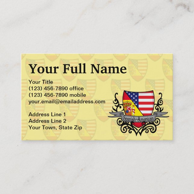 Tarjeta De Visita Bandera hispanoamericana del escudo (Anverso)