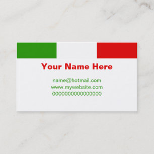 Tarjeta De Visita Bandera italiana