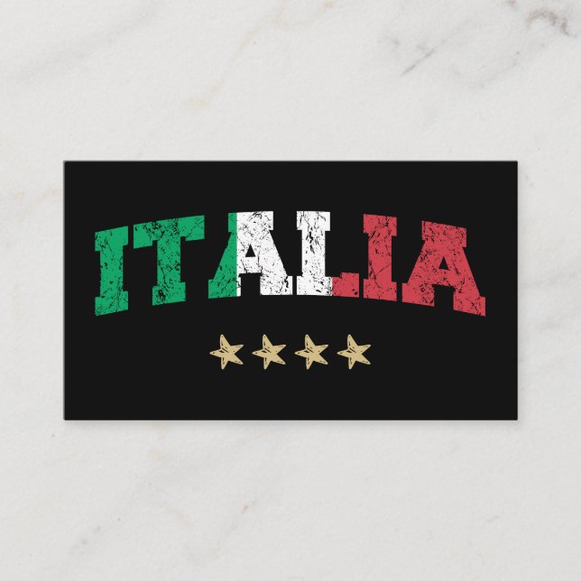 Tarjeta De Visita Bandera italiana de hincha de fútbol de camiseta d (Anverso)