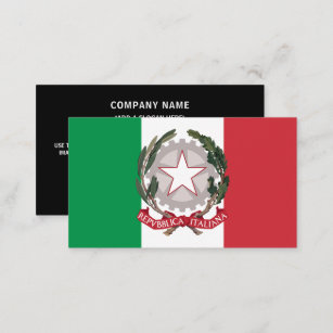 Tarjeta De Visita Bandera italiana y emblema nacional, bandera de It