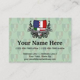 Tarjeta De Visita Bandera Italiano-Americana del escudo
