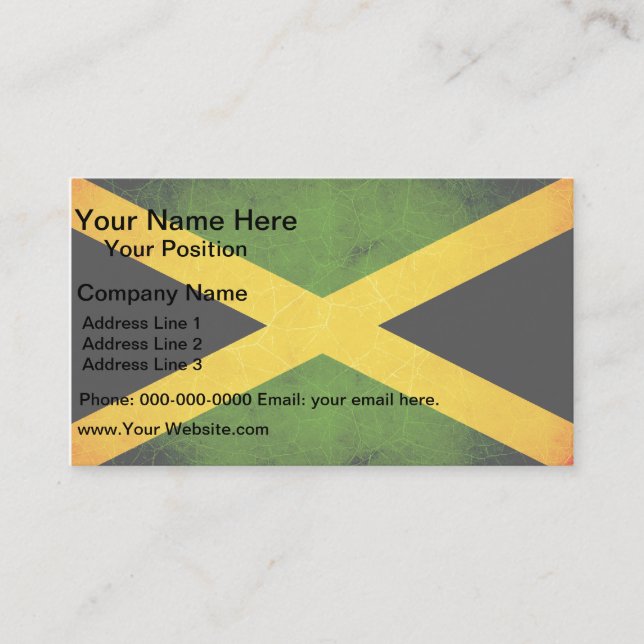 Tarjeta De Visita Bandera jamaiquina moderna de Edgy (Anverso)