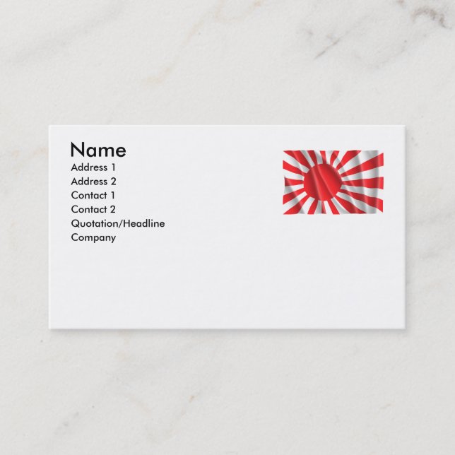 TARJETA DE VISITA BANDERA JAPONESA DE LA MARINA DE GUERRA (Anverso)
